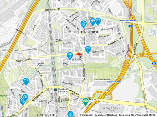 Lageplan - 5 Zimmer Einfamilienhaus zur Miete in Düsseldorf / Rath