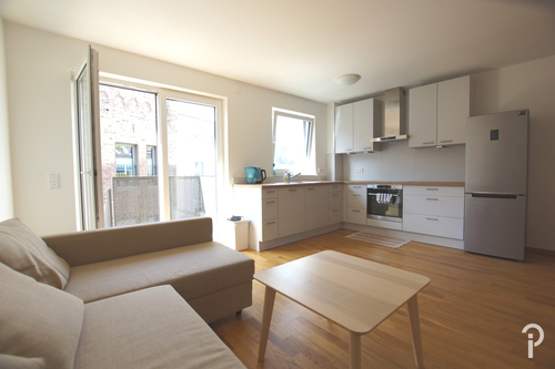 Wohnbereich mit offener Küche - 2 Zimmer Etagenwohnung in Meerbusch
