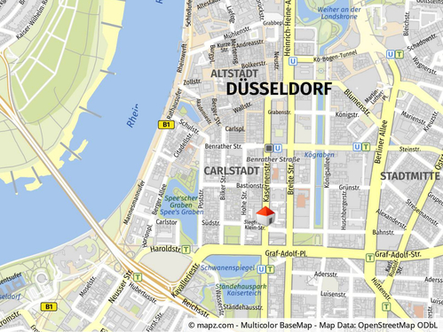 Lageplan - 3 Zimmer Dachgeschoßwohnung zur Miete in Düsseldorf