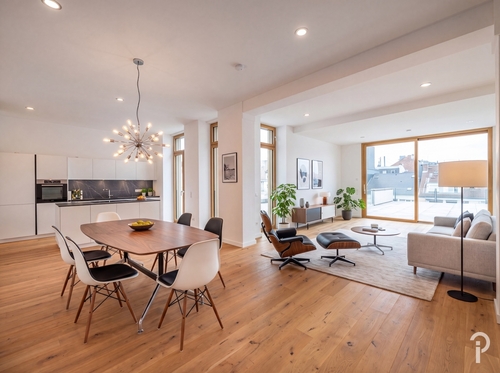 Wohn- / Essbereich (Möblierungsbeispiel) - 3 Zimmer Etagenwohnung in Düsseldorf