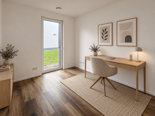 Helles Japandi-Homeoffice mit Gartenblick - Erdgeschoßwohnung mit 76,18 m&sup2; in Löhne zum Kaufen