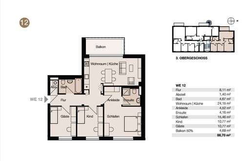 Edlichstraße WE 12 - Etagenwohnung mit 88,73 m² in Leipzig zum Kaufen