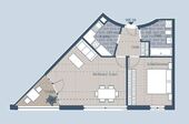 Grundriss WE 4 - Vermietete 2-Raum-ETW mit Loggia in Lindenau