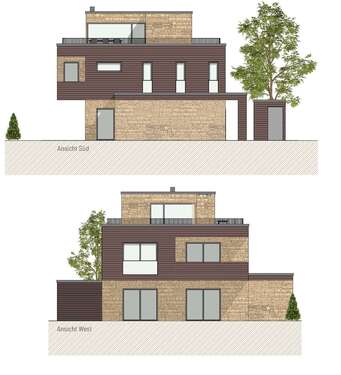 Ansicht Süd_West - Einfamilienhaus mit 215,30 m² in Leipzig zum Kaufen