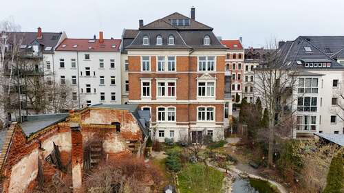 Rückansicht - Historisches Juwel in Gohlis-Süd: Denkmalgeschützte Villa von 1894 mit großem Entwicklungspotenzial