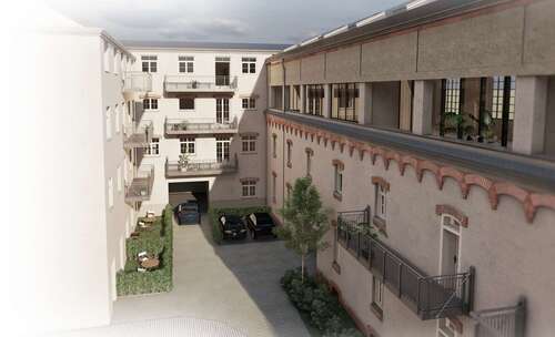 Visualisierung Hof Detail - Wohn- & Geschäftshaus in Altenburg