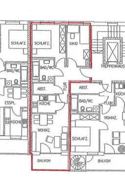 Grundriss - 3-Zi-Wohnung mit Südbalkon, TG & Aufzug – ruhig & zentrumsnah gelegen