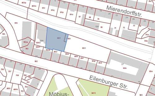 Flurkarte - Projektiertes Baugrundstück für ca. 1.966,92 m² Wohnfläche in Reudnitz++mit positiver Bauvoranfrage!