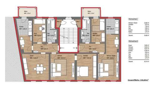 B20 Grundriss 3. OG - 2 Balkone! Großzügige 6-Zimmer-Etagenwohnung im Gründerzeitdenkmal – Blick ins Grüne & nahe am Park!