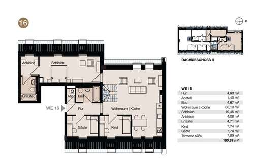 Edlichstraße WE 16 - Dachgeschoßwohnung mit 101,79 m² in Leipzig zum Kaufen