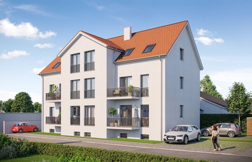 Visualisierung - Grundstück mit Baugenehmigung für ein kleines Mehrfamilienhaus oder Einfamilienhaus