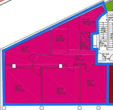 1.OG rechts - 4 Zimmer Büro zur Miete in Leipzig