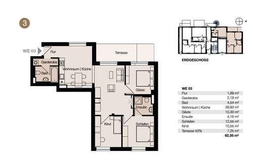 Edlichstraße WE 3 - Erdgeschoßwohnung mit 63,41 m² in Leipzig zum Kaufen