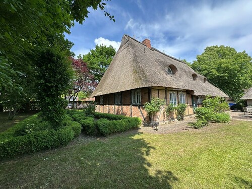 Seitenansicht - Einzigartiges Reetdach-Idyll von 1815 am Feldrand in Strandnähe