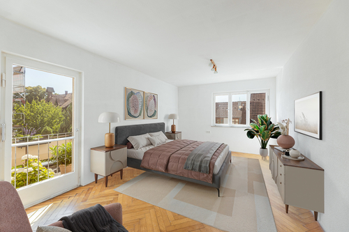 Schlafzimmer möbliert - Etagenwohnung mit 97,98 m² in Stuttgart / Botnang zum Kaufen