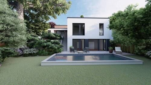 Haus 14 Garten 1.2 - Exklusive Bauhausvilla in ruhiger Bestlage - moderner Luxusbungalow mit Garten und Garage