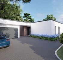 Architektenvilla am Waldrand - Bauhausbungalow mit Dachterrasse, Doppelgarage und exklusiver Privatsphäre - Bensberg
