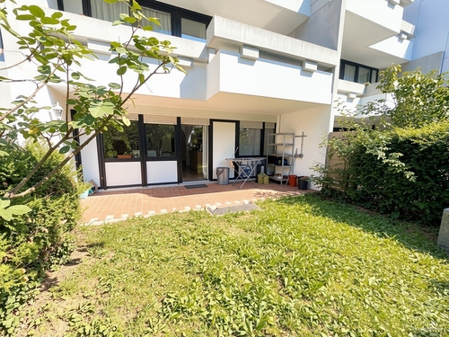 Terrasse mit Garten - Seltene Gelegenheit in Mainz-Finthen, vermietete 2 Zimmer Gartenwohnung mit eigenem Garten