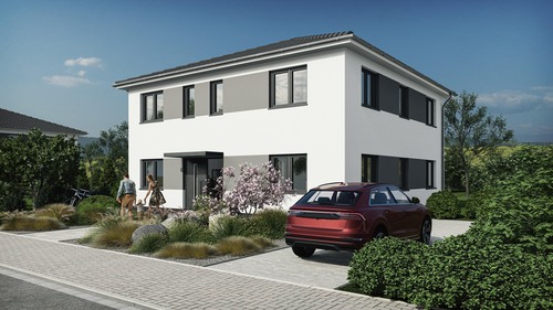 Zweifamilienhaus 176 Straßenansicht - 3 Zimmer Terrassenwohnung in Partenheim