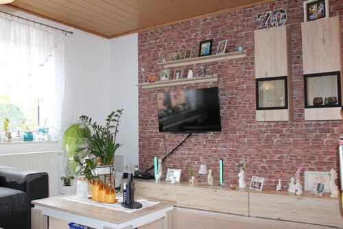 Wohnzimmer - Doppelhaushälfte mit 93,00 m² in Göda zum Kaufen