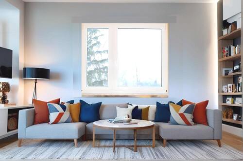 Wohnzimmer - visualisiert - 3 Zimmer Etagenwohnung zur Miete in Kubschütz