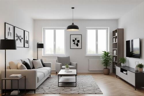 Wohnzimmer 2 OG - visualisiert - 5 Zimmer Einfamilienhaus zum Kaufen in Göda