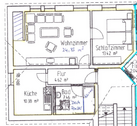 Grundriss - 2 Zimmer Dachgeschoßwohnung zur Miete in Bernsdorf