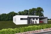 3D-2-Bungalow- Flachdach mit Carport_3D - Neubau! Exclusiver Bungalow mit Carport in Borkwalde!