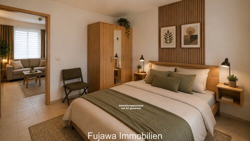  Schlafzimmer - Gestaltungsbeispiel mit KI generiert - 