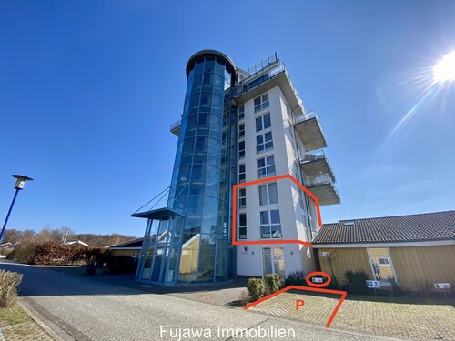 Wohnung 203 im Müritzturm Flaggentörn 6 Rechlin Ansicht Nord-West - 4 Zimmer Maisonettenwohnung in Rechlin