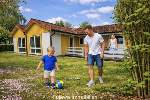 Haus Nr. 4 (mit KI optimiert) - Meerzeit an der Seenplatte: Ferienhaus in absoluter Bestlage im Ferienpark Mirow