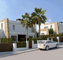 Elegante Doppelhaushälften mit 3 Schlafzimmern, 2 Bädern, Klimaanlage und Privatpool in einer wunderschönen Golfanlage - Algorfa Valencia