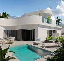 Charmante Doppelhaushälften in abgeschlossener Anlage mit 3 Schlafzimmern, 2 Bädern, Dachterrasse und Privatpool - Torrevieja Valencia