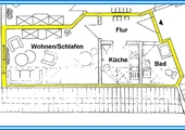 Grundriss Wohnung in Arensdorf bei Köthen - 1 Zimmer Etagenwohnung in Köthen OT Arensdorf