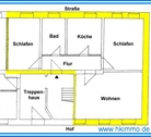 3-Raumwohnung in Wulfen - Grundriss - Erdgeschoßwohnung mit 67,20 m&sup2; in Osternienburger Land OT Wulfen zur Miete