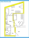 Grundriss WG Zimmer 52 - Etagenwohnung mit 21,10 m&sup2; in Köthen zur Miete