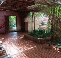 Südmarokko Berberhaus in kleinem Weiler am Souss Massa Nati - Rwouiss