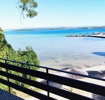 Haus 1-Reihe zum Meer am Sandstrand in Kroatien - Paman Ort Kraj.