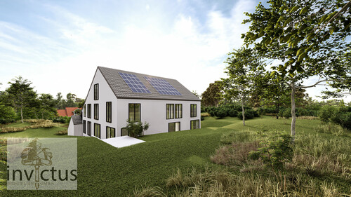 Visualisierung des Gebäudes - Wo Zukunft Form annimmt: Neubau-DHH in Massivbauweise, Energieklasse A+, toller Ausblick inklusive!