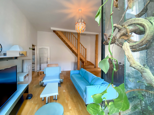 Wohnzimmer - Charmante Maisonette-Altbauwohnung im Herzen des Samariterkiezes - Eine Oase der Ruhe und Eleganz