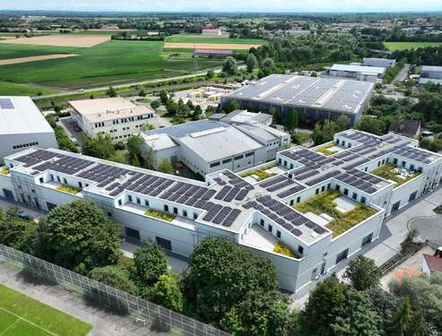 Luftansicht - Gerwebehalle mit Büro-Etage 