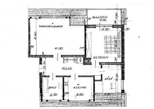 Grundriss - Ganderkesee renovierte 3-Zimmer Dachgeschosswohnung mit Balkon und Keller