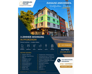 Moderne 3 Zimmer Wohnung in zentraler Lage - Pforzheim