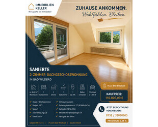 2-Zimmer Dachwohnung mit Balkon - Bad Wildbad