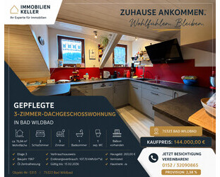 Ruhige 3-Zimmer-Dachgeschosswohnung mit Balkon & Carport – Kapitalanlage mit Potenzial - Bad Wildbad