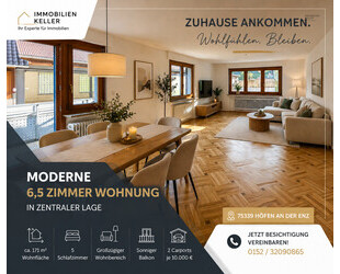 Wohnen wie im eigenen Haus – großzügige 6,5-Zimmer-Wohnung in zentraler Lage - Höfen an der Enz