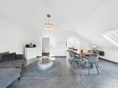 WE im DG - Wohnzimmer - Hochwertige Wohnung mit 4 Zimmer, Loggia und Stellplatz in Kirkel-Neuhäusel - Provisionsfrei