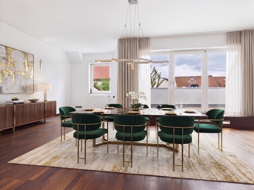 Esszimmer virtuell eingerichtetl - 5 Zimmer Maisonettenwohnung in Karben