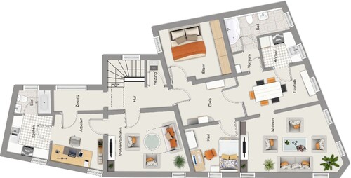 Obgergeschoß - 5 Zimmer Mehrfamilienhaus, Wohnhaus in Seligenstadt