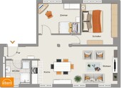 Grundriss Wohnung-Nr. 2 OG 68m² - albero:) Exklusives Wohnen im Herzen von Seligenstadt